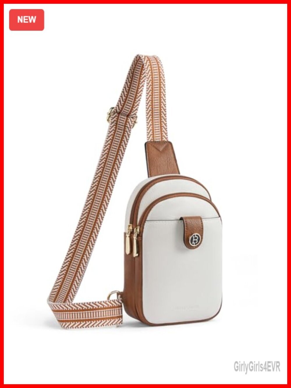 Faux Leather Crossbody Sling Bag with Adjustable Strap